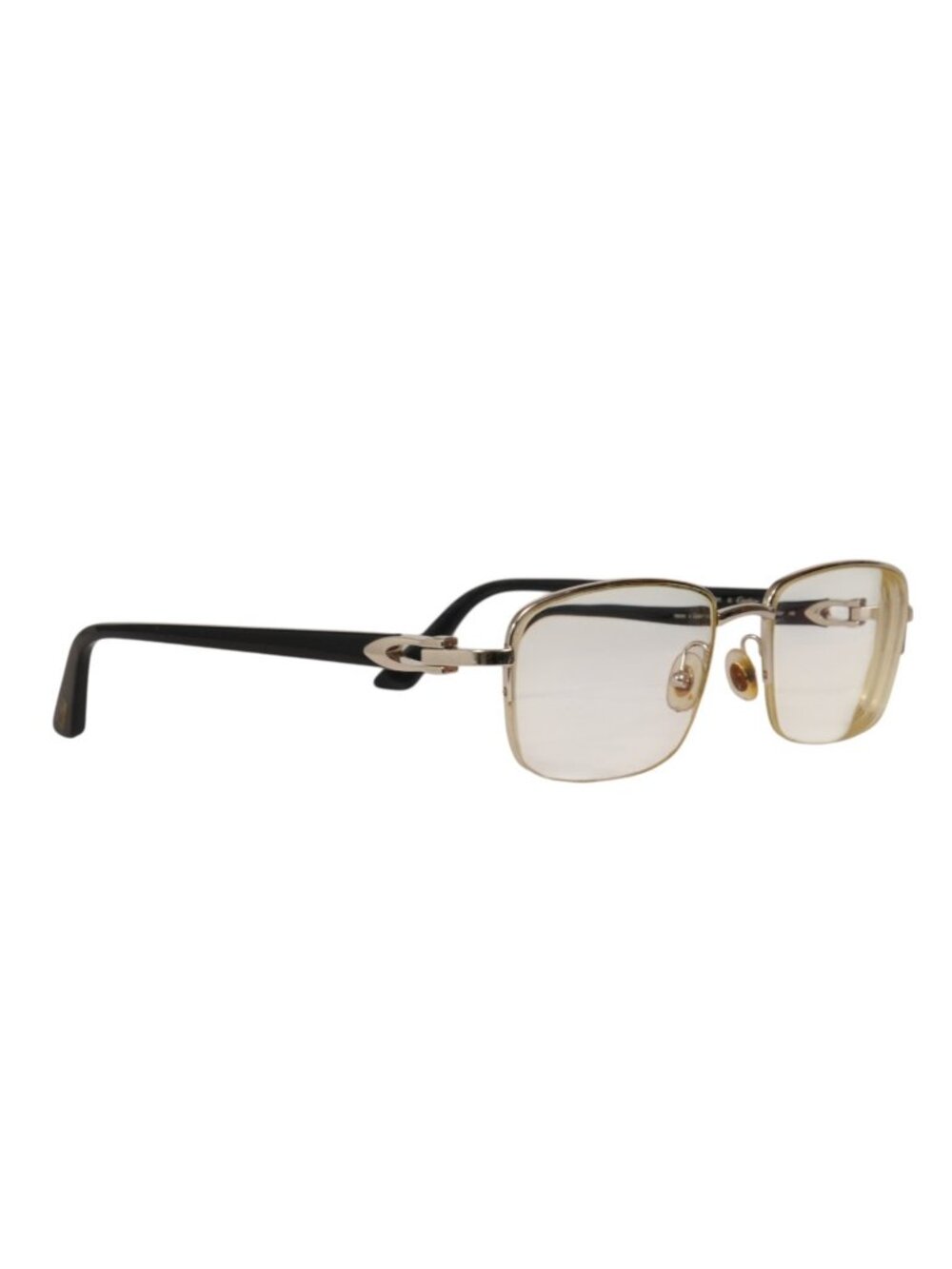 Cartier CT02880 Eye Glasses Silver Navy Blue Rectangular Frames C Decor Buff